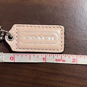 Coach Light Pink Leather Keychain